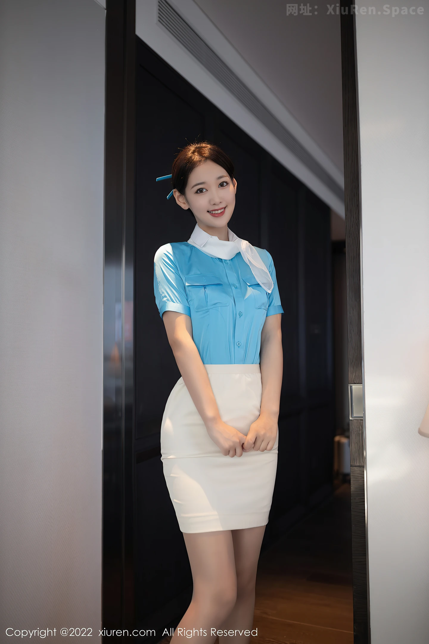 图片[6]-[XiuRen秀人网] VOL.5510 模特唐安琪空姐角色扮演性感白色蕾丝内衣配原色丝袜诱惑写真100P-秀人网官方网站